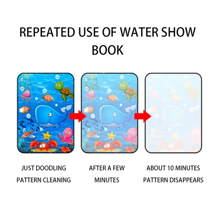 Magic Water Quick Dry Book Water Coloring Book Doodle with Magic Pen Painting Board