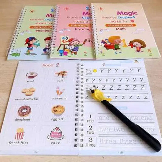 ✍️ Sank Magic Practice Copybook Set – Fun Learning for Kids(4 Book + 10 Refill)